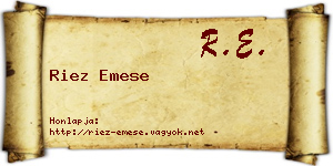 Riez Emese névjegykártya